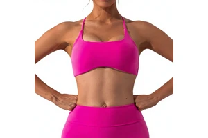 Soft Brushed Cross Back Sports Bra High Support Removable Pads Women for Yoga Running Fitness