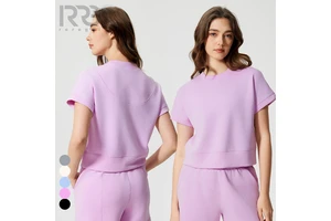 Roregal New Round Neck Loose Quick Dry T-Shirts Running Sports Short Sleeved Women'S Fitness Yoga T-Shirt