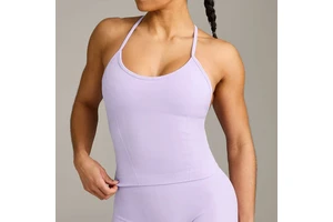 OEM Custom Nylon U-Neck Breathe Four Way Stretchy Solid Back Cross Thin Strap Women Yoga Sports Seamless Tank Top