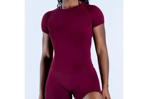 9 Colors Stock Women's for Seamless Spandex/Nylon Fitness T-shirt Yoga Clothes Short Sleeve for Running Sports High Top