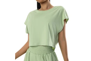 Casual Simple Sports Yoga Wear T-shirt Women Loose Breathable Short Sleeve Outdoor Running Quick Dry Top