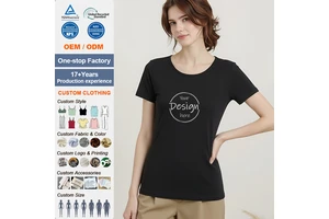 Custom Women's Summer High Quality Stretch Short Sleeve T-Shirt Built-In Bra BreathableEco-Friendly Wholesale Women's Clothing