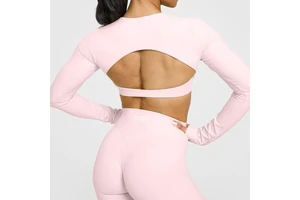 Aoyema Custom Women's Quick Dry High Quality Lightweight Breathable Backless Crop Top Long Sleeve Yoga Shirt for Gym Fitness