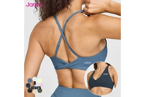Janya Quality Breathable Flexible Lightweight Cross Back Adjustable Strap Yoga Bra Quick Drying Shockproof Sports Bra for Women