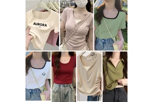 High-End Eco-Friendly Rye Creek Women's Summer Casual Butterfly Sleeve Spandex/Cotton T-Shirt Plus Size XS Regular Fit