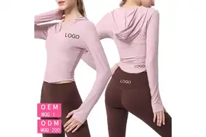 Customization High Quality Casual Fashion Spring and Winter Lightweight New Style Rib Long Sleeve Fitness Women AI Yoga Hoodie