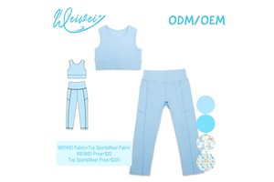 WEIWEI Custom Nylon Spandex Girls Yoga 2-piece Set Private Label Athletic Wear CPC Certified Buttery Naked For Gym Dance Wear