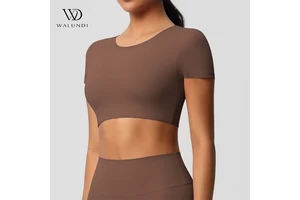 Yoga Top Summer Breathable Short Sleeves with Chest Pad Yoga Top High Intensity Quick-drying Fitness Running Short Sleeves