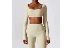 Women's High Quality Long Sleeved Yoga & Outdoor Sports Top Quick-Drying Fitness Clothing With Seamless Design Wholesale Sets