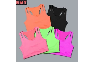 OEM Wholesale Fitness Clothing Custom Neon Color Women Racerback Yoga Tank Top Ladies Blank Gym Vest Singlet