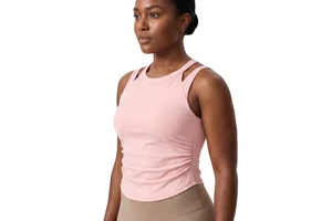 Solstice Lab Netherlands: Longline Sports Bra Built on Recycled Polyester/Spandex Ponte Roma Knit