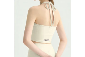 Women's Sports Tank Top Backless Yoga Straps Breathable Pilates Fitness Vest High Elastic Bare Skin Wholesale Customized Logo