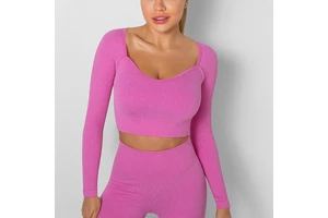 Eco-Friendly Breathable Seamless Ladies Nylon Spandex Winter Yoga Set Sexy Long Sleeve