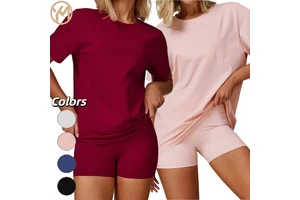 Yimo Custom Women Round Neck Loose Workout Shirt Female Short Sleeves Lightweight Yoga Top Lady Quick Drying Running T-shirt
