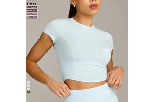 2026 New Sports T-shirt Round Neck Slim Fit Sweat Wicking Quick Dry Naked Feeling Women's Yoga Top for Fitness Sports
