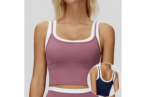 High Quality New Two-Piece Separate Tank Top with Color-Blocking Nude-Feel Fashionable Casual Top for Running Sports Vest