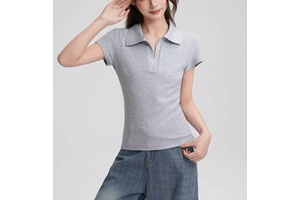 Women's Customized Summer Quick-Drying Fitness Top Nude Feeling for Polo Shirt for Yoga Sportswear