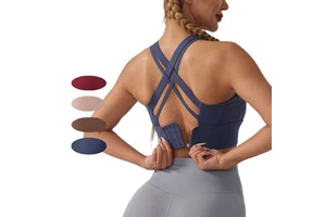 S-3XL Plus Size Women Seamless Sport Yoga Bras Gym Fitness Cross Strap Backless Vest Clothes Bra Yoga Workout Running Sport Tops