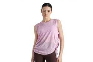 100% Polyester Breathable Sleeveless Loose Fit Solid Simple Yoga Sports Top for Women Summer Quick-Dry Training Fitness