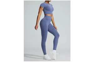 Seamless Short Length Yoga Top for Women Summer Breathable Quick Dry Workout Crop Top Fitness Sports Yoga Shirt