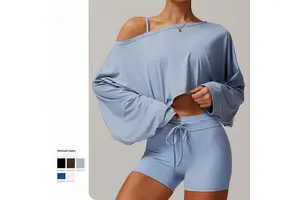 High Quality Breathable Quick Dry Sweat-Wicking Four-Way Stretch Crew Neck Spandex/Polyester Yoga Clothes Tops for Women Good