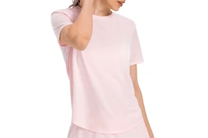 Women's Slim Yoga T Shirt Short Sleeve Breathable Workout Running Round Neck T Shirts Tight Yoga Wear Custom Logo Women T Shirts