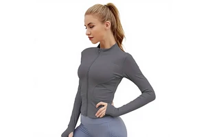 TANAZAINRA New Design Women's Yoga Jacket Knitted Canvas Fleece-Lined Waterproof Windproof Breathable Winter Loose Fit Hooded