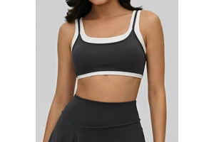 Oem Women's Quick Dry Breathable Sport Bras Double Layer Straps Yoga Tank Tops