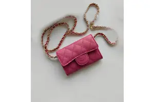 Factory Price Caviar Pattern Leather Chain Coin Purse Phone Bag Mini Crossbody Wallet Women Luxury Handbag