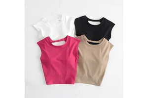 Yoga Suit Chest Pads One-piece Sports Vest Women's Quick-drying Sleeveless Spandex/Polyester Tight-fitting Running Beautiful Top