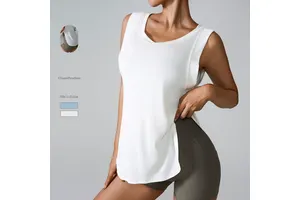 JY 2026 New Arrival Custom Women's Loose Summer Blouse Sleeveless Women Athletic Breathable Vest Jackets for Yoga Workout Tops