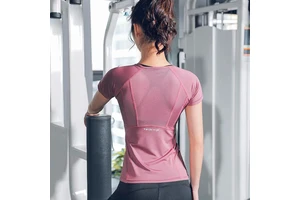 Summer Sports Lightweight Short Sleeved Women's Quick Drying Breathable Yoga T-Shirt Skinny Fit 100% Polyester Eco-Friendly