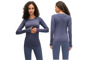 RTS Womens Quick Dry Long Sleeve Yoga Workout Shirts Horse Riding Equestrian Clothing Gym Fitness Tees T Shirt Sportswear Tops