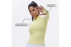 High Quality Long Sleeves High Neck Sports Jacket Yoga Tops for Women Half Zipper Long Sleeve Running Fitness Yoga Jacket