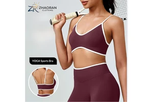 Women's Seamless Yoga Wear Quick-Dry Breathable Spandex/Nylon Yoga Top Chest Pads Fitness Shockproof Pilates Backless Front