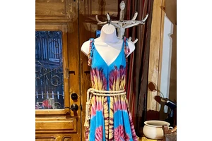 Women's High Rayon Tie Dye Jumpsuit Harem Pants Fashion Casual Summer Beach Boho One Piece Cover High Fashionable Tie Dye Dress