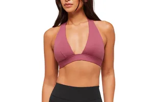 Women’s Quick-Dry Sports Bra Tank Top – Breathable Racerback, Cross Hem, Shockproof Support for Running, Yoga & Fitness