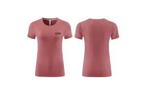 Women's Lightweight Plus Size Quick Dry Spandex/Polyester Skinny Fit Crew Neck Running Sport T-Shirts Wholesale Gym Short