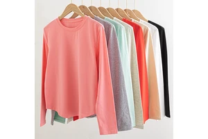 Women's Breathable for Long Sleeve Slim-fit Yoga Top Simple Sports T-shirt Casual Fitness Clothes