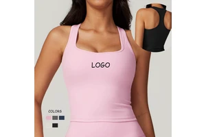 Women New Backless Yoga Crop Tank Top Lady Dry Fast Sport Bra Female Solid Color Sleeveless Workout Top