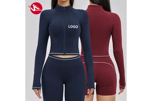 Women's New Arrival High Quality Yoga Jacket Tight Long-Sleeved Workout Top Gym Fitness Yoga Wear T-Shirt for Training & Sports