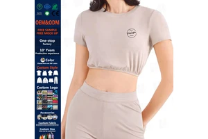 Wholesale High Quality New Arrival Double Rib Short Sleeve Elastic Hem Yoga Women's T-Shirts Fitness Cheap Crop Tops for Women