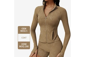 SM24002-V Women's Lightweight Yoga Top with Pockets Long Sleeve Quick Dry & Breathable Stretch-Full Zip Athletic Running Tops