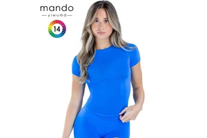 90 Nylon 10 Spandex Women's Crew Neck Raglan Sleeve Compression Sports T-shirts Slim-Fit Short Sleeve Activewear