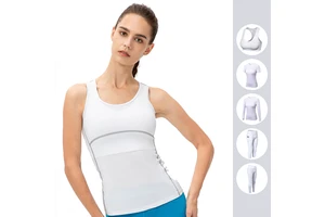 Women Yoga Sport Running Quick Dry Vest High Elasticity Tight Fitting Gym Fitness Bodybuilding Tank Top Mesh Shirt