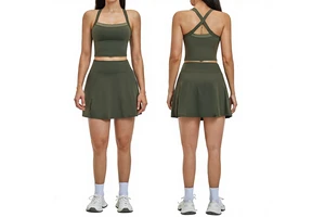 Custom High Quality Yoga Clothes Quick-Drying Breathable Sports Skirt Tennis Wear Women Running Fitness Yoga Set