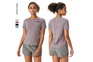 Lulu Soft Quick Dry Athletic Shirts Gym Top Running Yoga Top Workout T-Shirt for Women