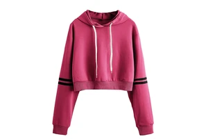 Women Winter Short Cropped Pullover Hoodie Soft Breathable Fabric Long Sleeve Front Logo Casual Gym Yoga Fitness Streetwear