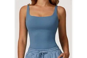 Fashion Gym Vest Women Great Stretchy Double Layer Yoga Tops With Built in Bra Private Custom Label Quick Dry Gym Yoga Wear