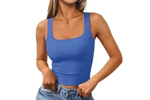 Elastane Stretch Women's Tank Top Cropped Summer Sleeveless Custom Plain Vest Breathable Women Slim Fit Yoga Workout Tank Tops